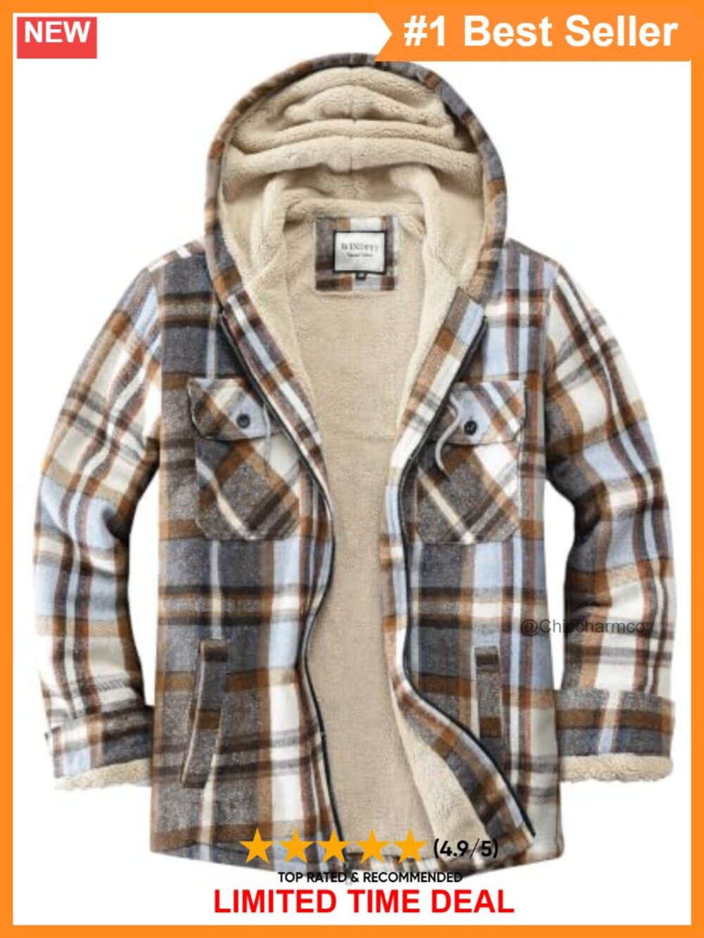 Women's Full Zip Fleece Flannel Jacket Plaid Sherpa Lined Hooded Loose Fit